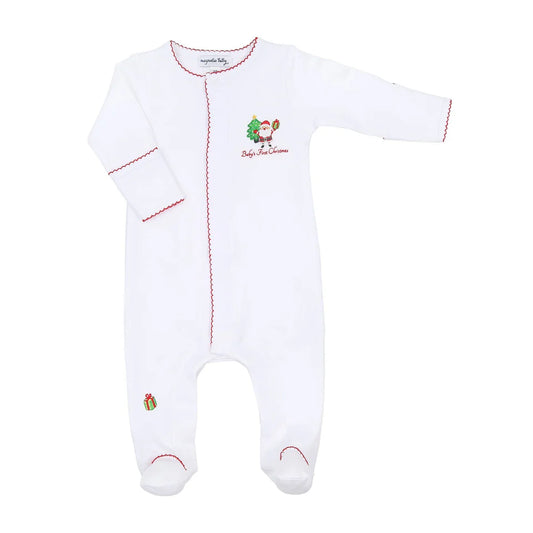 Magnolia Baby Jolly Holiday Emb Baby's First Footie