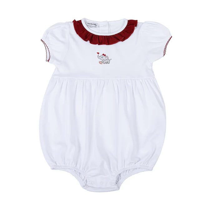 Magnolia Baby Elephant Football Classics Emb S/S Girl's Bubble