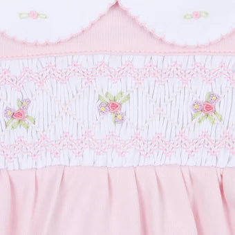 Magnolia Baby Freya & Finn Smocked Collared Gown Pink