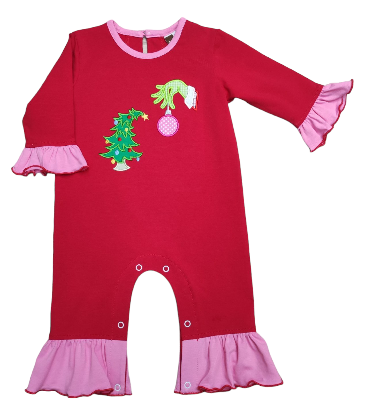 Banana Split Green & Grumpy Girls Romper