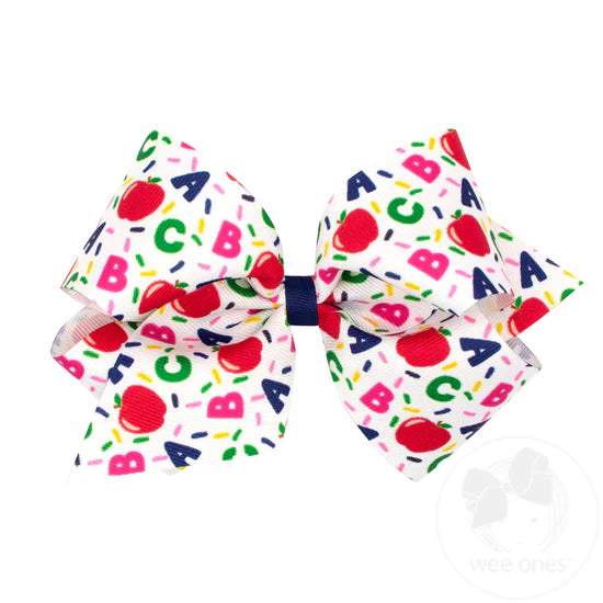 Wee Ones King School-Themed Printed Bows