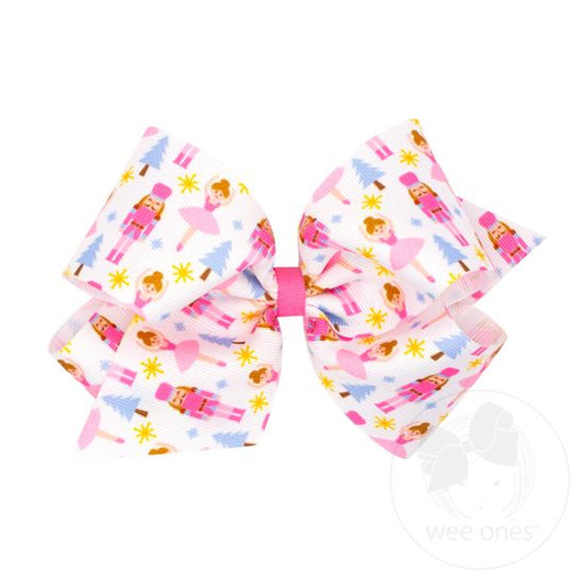 Wee Ones King Holiday Themed Pink Nutcracker Bow
