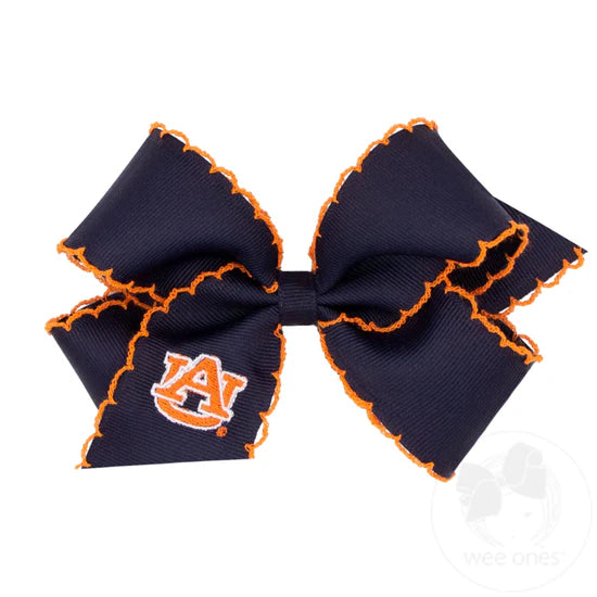 Wee Ones Medium Moonstitch Embroidered Collegiate Bows