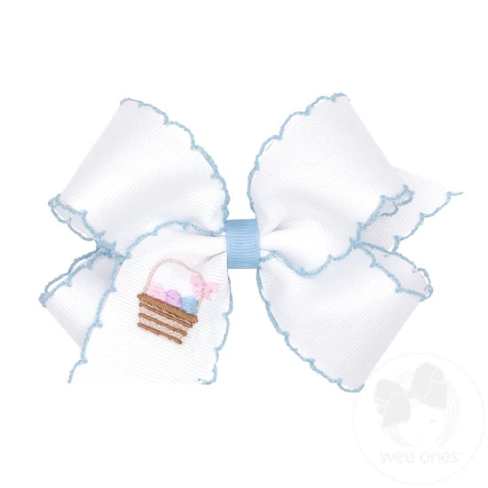 Wee Ones Medium Moonstitch Emb Easter Bows