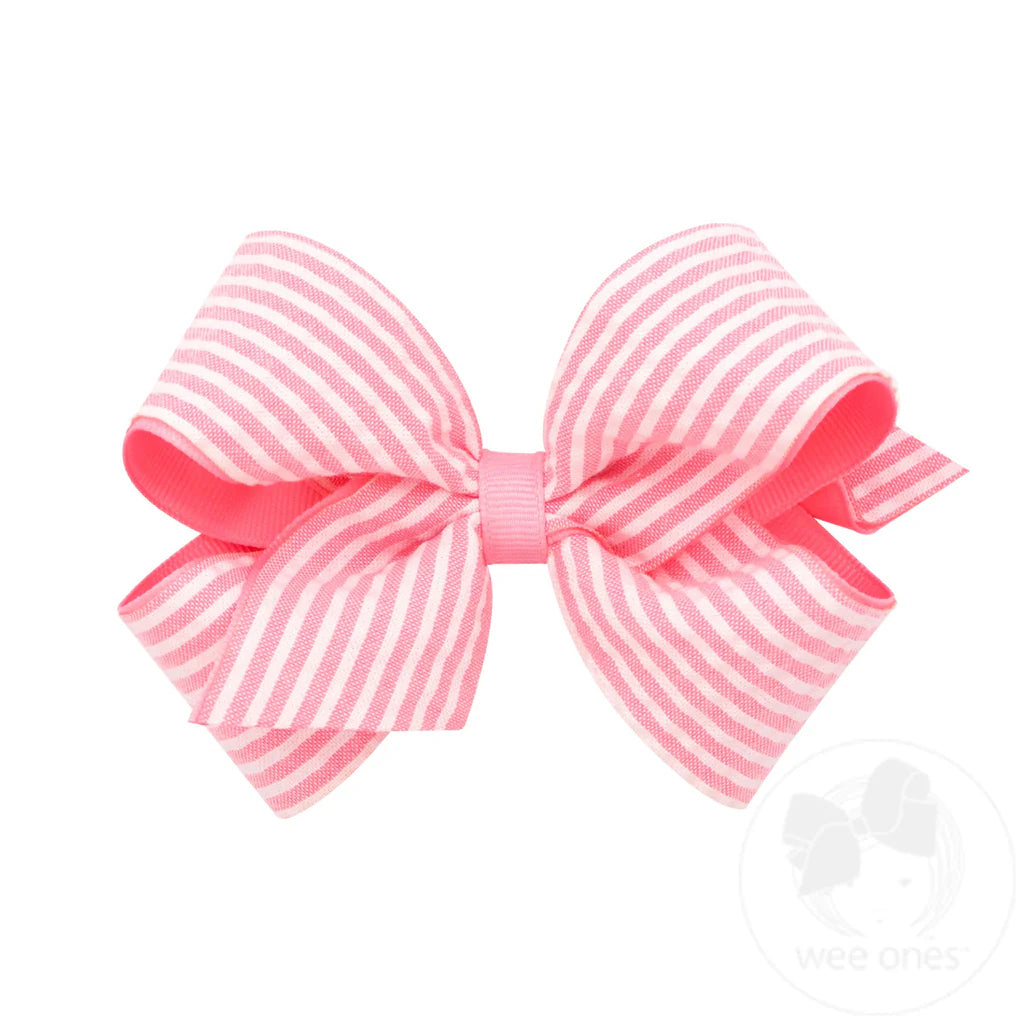 Wee Ones Medium Seersucker Bow