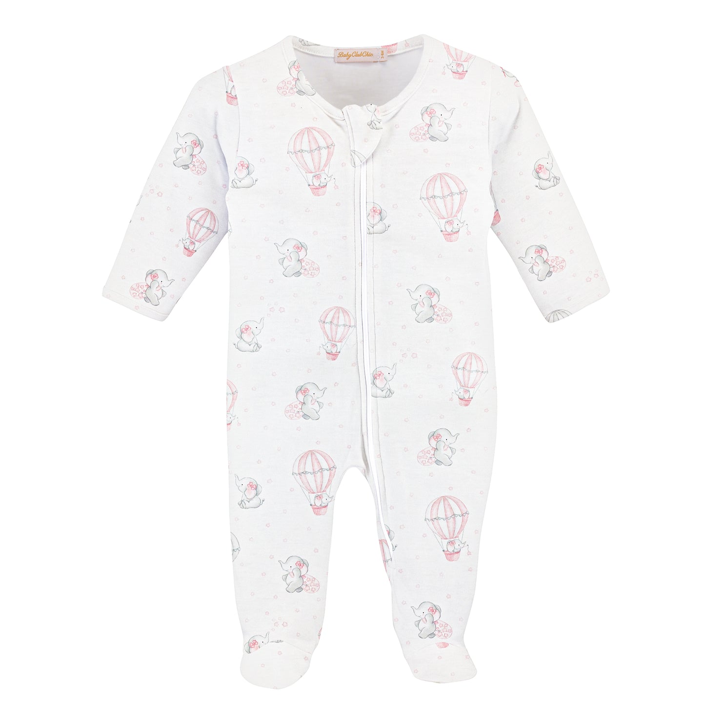 Baby Club Dreamy Air Balloons Pink Printed Zipped Footie