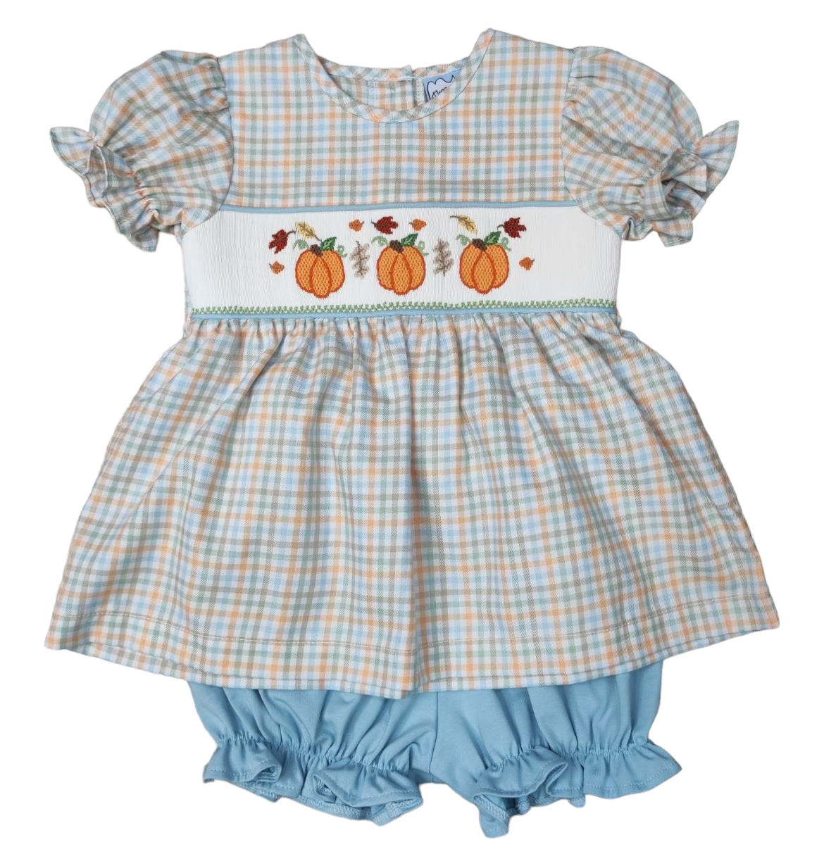 Three Sisters Pumpkin Smocked Bloomer Set