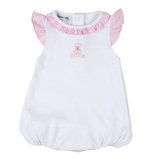 Magnolia Baby Lil' Teddies Pink Emb Flutters Bubble