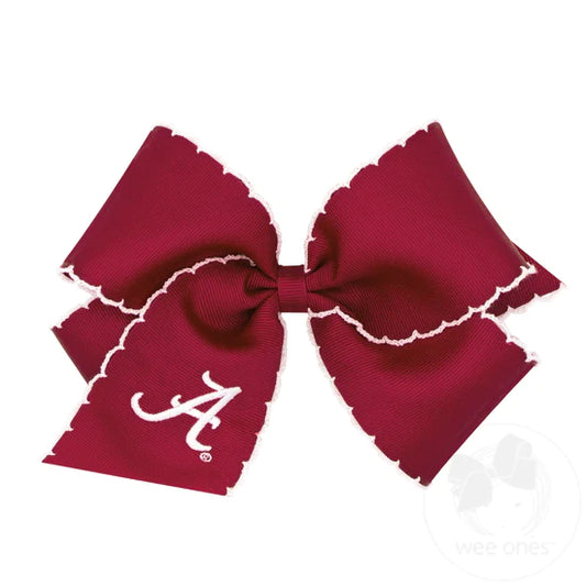 Wee Ones King Moonstitch Embroidered Alabama Bow